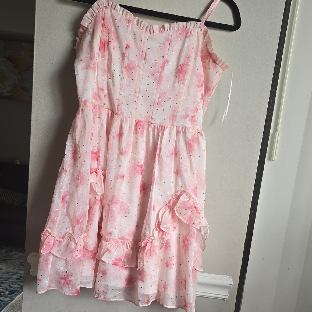 Pink Ruffled Kids Dress